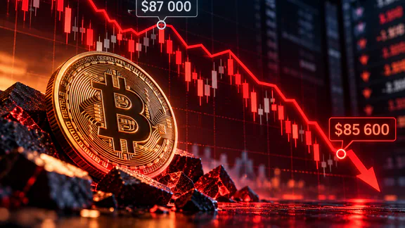 بيتكوين لم يتمكن مرة أخرى من تجاوز مستوى 87,000 دولار، وانخفض إلى 85,600 دولار