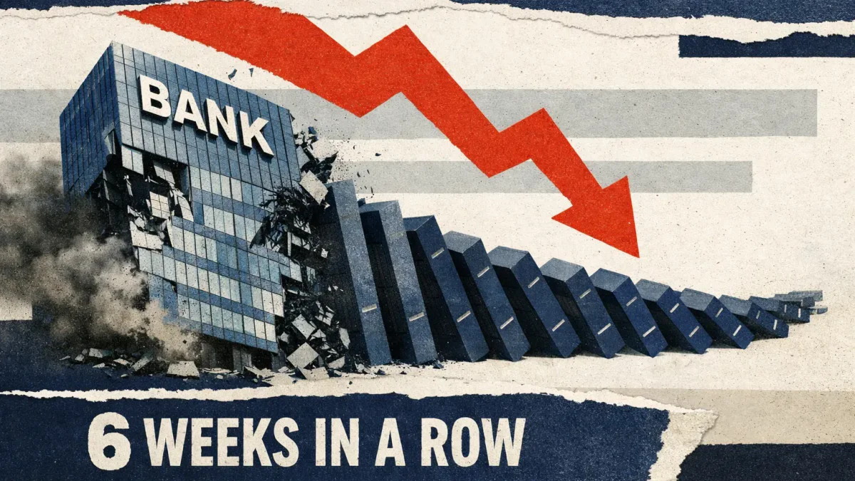 US Bank Stocks Fall for 6 Consecutive Weeks – Worst Streak Since 2008