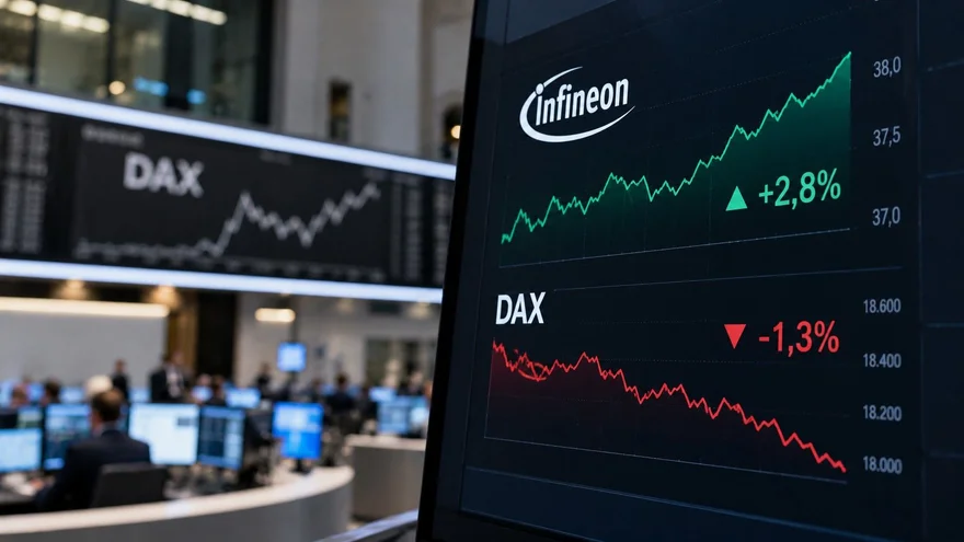 인피니온 주가 상승, DAX 지수 하락