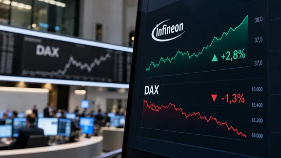 인피니온 주가 상승, DAX 지수 하락