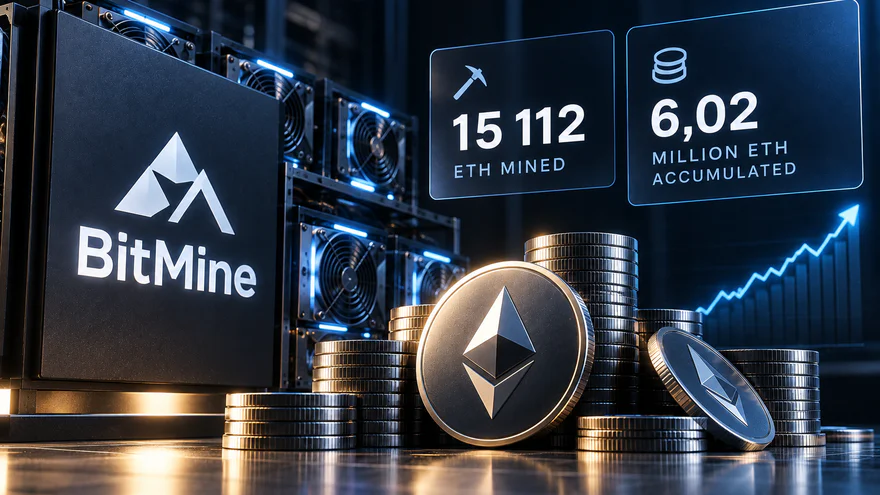 BitMine extrae 15,112 ETH y acumula 6.02 millones de tokens