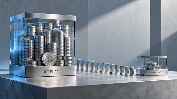 Strive erwirbt in einer Woche 3.311 BTC und übertrifft die Strategie um das 13-Fache