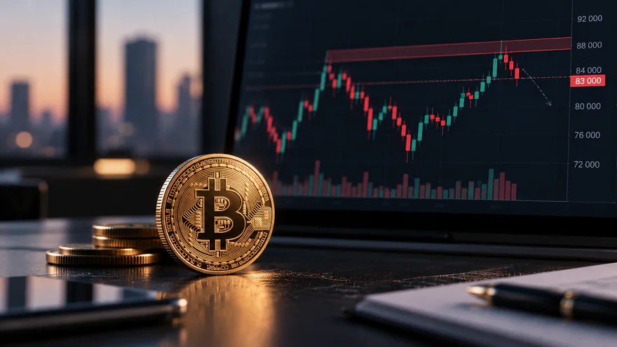 Bitcoin se negocia alrededor de $83,000 tras rebotar de la resistencia