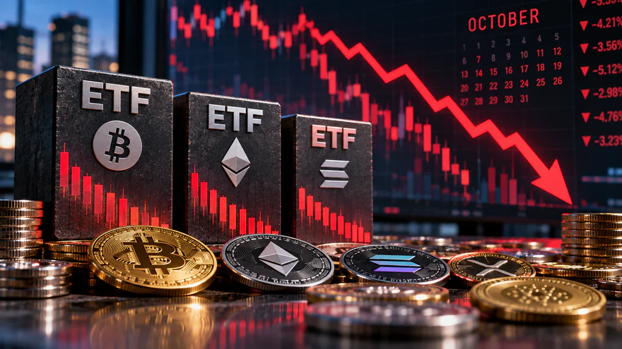 10월에 암호화폐 ETF가 계속 하락하고 있습니다