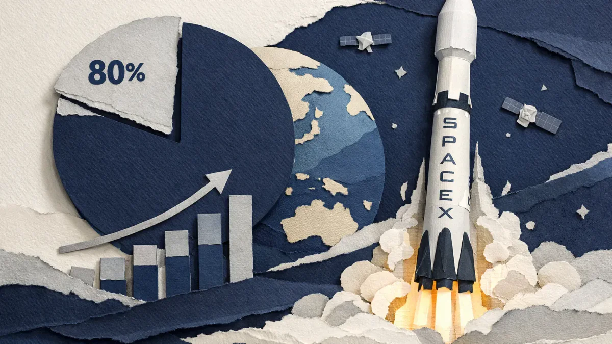سبيس إكس ستطلق 80% من حجم الشحن العالمي إلى المدار بحلول 2026