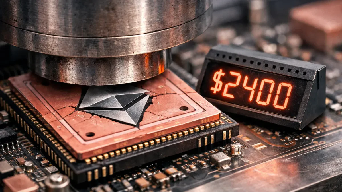 El precio de Ethereum sigue bajo presión en $2,400