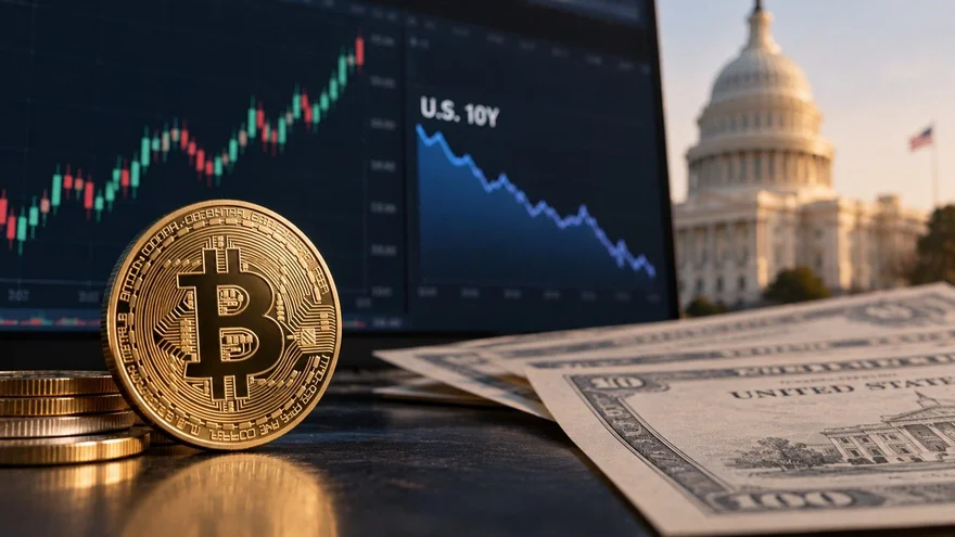 比特币试图在美国债券收益率下降的背景下保持上升趋势