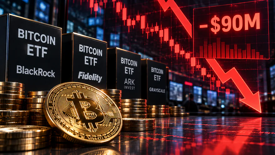 Bitcoin-ETF потеряли $90 млн на фоне падения цены BTC